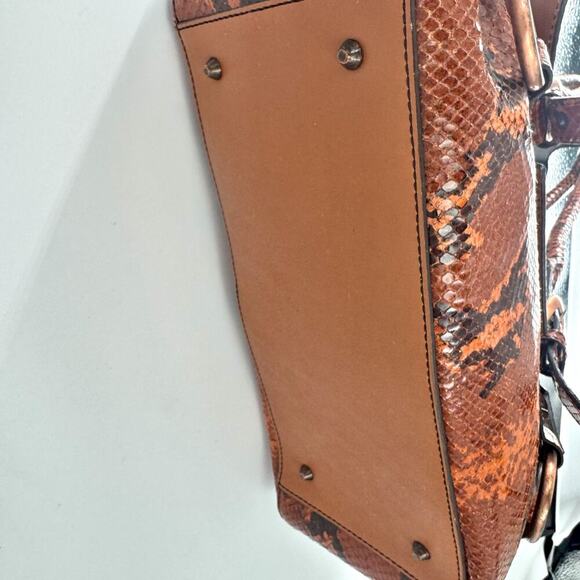 Adrienne Vittadini Snakeskin Leather Baguette Western Shoulder Bag One Size NWOT - Picture 7 of 11